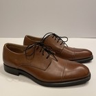 Claiborne Men s Size 9 5m Brown Leather Cap Toe Lace-up Oxford Dress Shoes