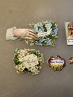 Nice Lot Of 5 Antique Victorian Die Cut Cards Personal Greetings Scrap Book Old