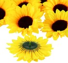 40pcs 4 Fake Sunflower Heads With Stems Silk Sunflower For Party Wedding Decor