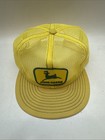 Vintage John Deere Yellow Snapback Trucker Hat All Mesh Louisville Mfg Co Usa