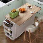 55  Rolling Kitchen Island On Wheels With Drop Leaf Storage Cabinet Drawers