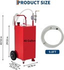 40 Gallon Gas Caddy  portable Fuel Diesel Transfer Storage Tank W  Pump   Wheel