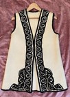Vintage Romanian Eastern Europe Wool Felt Embroidered Vest Folk Art Sz S M Boho