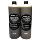Raw African Black Soap Liquid 32 Oz  X 2 - 100  Pure Natural Body Face Wash Bulk
