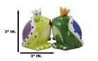 Ebros Frog Prince And Princess Kissing Ceramic Magnetic Salt And Pepper Shakers