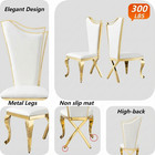2pcs Dining Chairs Modern Design With White Pu Leather For Kitchen