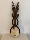 Vintage  Yugoslav Gusle 2-string Balkan Folk Instrument Hand Carved W bow