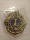 Vtg Lions Club International Keychain Nos 1980s Embroidered Patch Fob