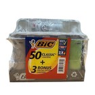Bic Classic Flame Lighters 50 Pack   3 Bonus Multicolor Disposable Assorted