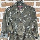 Aeropostale Utility Jacket Green Camo Military Drawstring Waist Women s Size S