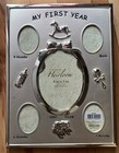 My First Year Picture Frame Silver  Baby Nursery 5 Photo Spots