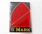 Darts 6 Mark Award Lapel Pin Vintage Red And Black Enamel With Gold Tone Accents