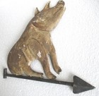 Antique Weather Vane Pig Cutout Embossed  