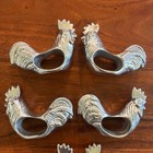 Farmhouse Rooster Napkin Rings Set 8 Metal French Country Dining Table Decor
