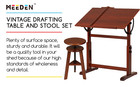 Vintage Wooden Drafting Table  35 5  X 23 5   Artist Drawing Table With