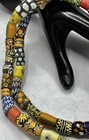 Vintage African Trade Beads Congo Krobo Hand Painted Recycled Glass Tribal 37in