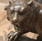 Old Chinese Bronze Tiger Seal On Rocky Outpost 500g  superb 