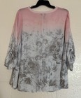 Catherines Women s Tunic Blouse 2xl 3 4 Sleeve Floral Mature Flowy Casual Euc