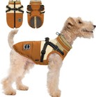 Dog Winter Coat  Waterproof Jacket  Warm Fleece Vest With Harness  Reflective   