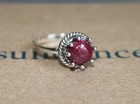 Sundance Catalog Sterling Silver Ruby  hold Close  Ring Size 8 5 Band Nwot