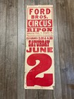 Vintage Ford Bros Circus Broadside Paper Poster Sign Promo Wisconsin