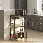 Bar Cart With Wheels  Drink Cart With Wine Rack And Glass Holder