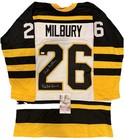 Mike Milbury Autographed White Bruins Jersey     Big Bad Bruins    Jsa Coa
