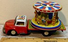 Rare Vintage 1957 Nomura Tn Japan Friction Merry Go Round Tin Toy Truck   Box Nm