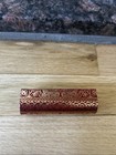 Vintage Fiocchi Italy Leather Lipstick Case Holder Mirror Dark Red And Gold
