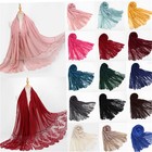 Women Shawl Hijab Ladies Head Flower Wrap Scarf Maxi Cotton Lace  Scarves Muslim