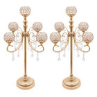 5 Arms Crystal Candelabra Candle Holder Table Centerpieces Wedding Decor