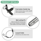 2pcs T Handle Lock Pins  5mm Dia  70mm Usage Long Push-button Ball Locking Pin