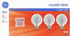12 Bulbs Ge 40-watt Crystal Clear G25 Globe Bulbs W medium Base Vanity Globe
