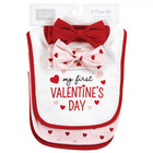 Infant Girl Cotton Bib And Headband Or Caps Set  Valentine Sweetheart  One Size