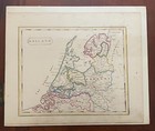 Exquisite Hand-drawn Color Map Of Holland   Circa 1840