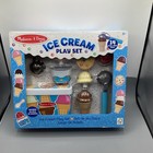 Nib  Retired Rare Melissa   Doug Wood Ice Cream Play Set 14-piece Htf Wooden Set