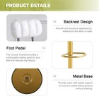 Gold Pu Leather Bar Stools Set Of 2 Counter Height Barstools   white   