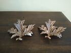 Set Of 2 Vintage Leaf Table Decorations  Bronze copper gold Glittery  5  X 5 