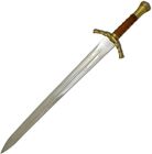 40  Medieval Warrior Brass Pommel Long Sharp Edge Sword With Leather Scabbard