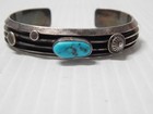 Vintage Old Pawn Navajo Arts   Crafts Guild Sterling Silver Turquoise Bracelet