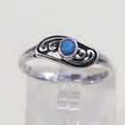 Sz 5 5  Vintage Sterling Silver Handmade Turquoise Beads Ring