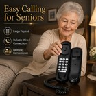 Black Corded Wired Telephone Landline Phone Home Office Desk Wall Mountable Set
