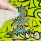 Vintage Brass Eagle Bird Hanging Key Rack Holder Wall Mount 5 Hooks Made India