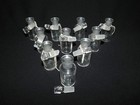 10 Vintage 2 5  Apothecary Bottles With Ground Stoppers Set