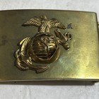 Vintage Navy Marines Us Military Gemsco ny Brass Belt Buckle