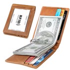 Us Slim Money Clip Bifold Leather Front Pocket Wallet Gift For Men Rfid Blocking