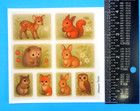 Woodland Animals Green Backing Sticker Sheet