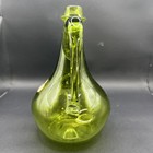 Vintage Replica Jamestown Green Glass Bottle Decanter Embossed J   Stars Label