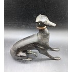 Vintage Modernist Bronze Greyhound Whippet Dog Statue Figurine Black Matte 6 
