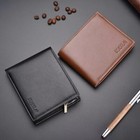 Men s Bifold Leather Wallet With Id Window Credit Card Holder Slim Purse